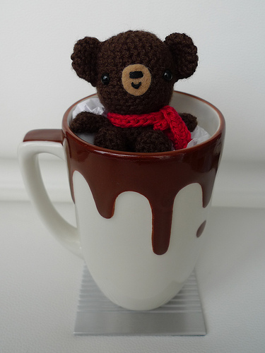 Brown bear with scarf