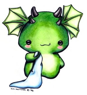 Baby Dragon Sketch by Kim Rountree of Oborocharms