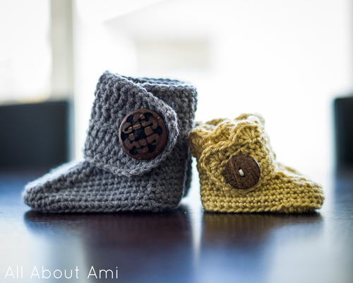 Crochet wrap around hotsell button baby boots pattern