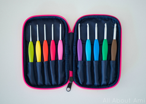 Clover Crochet Hooks Set of 8 and Zipper Case Set from Japan