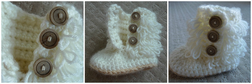 Crochet Toddler Loop Boots with Suede Sole