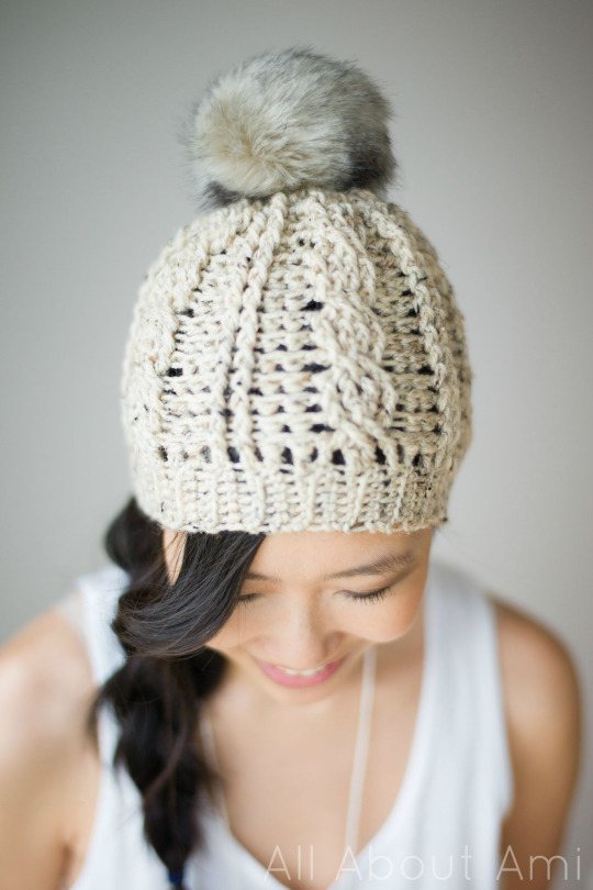 Crochet Cabled Beanie, version 2