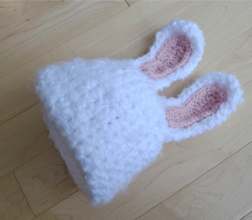 Crochet Fuzzy Baby Bunny Outfit