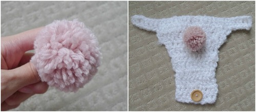 Crochet Fuzzy Baby Bunny Outfit