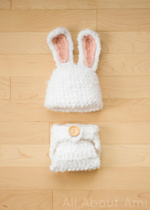 Crochet Fuzzy Baby Bunny Outfit