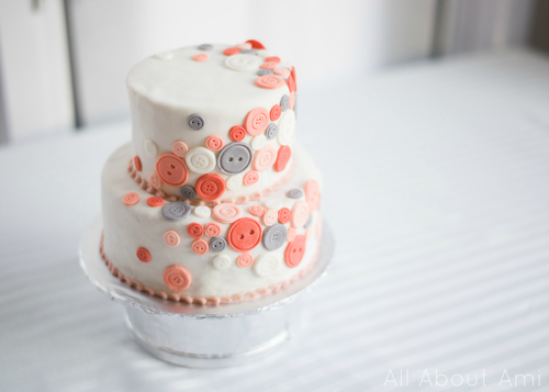 Cute As A Button Birthday Cake