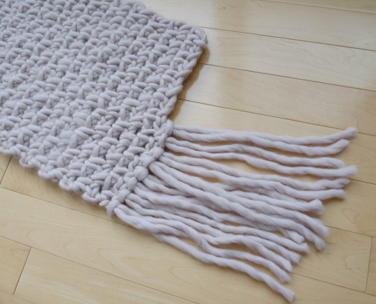 Crochet Moss Fringe Scarf