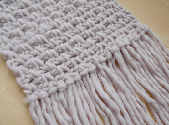 Crochet Moss Fringe Scarf