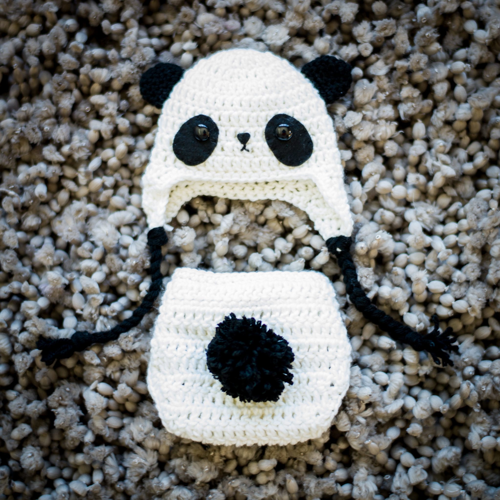 Handmade Crocheted Panda Hat