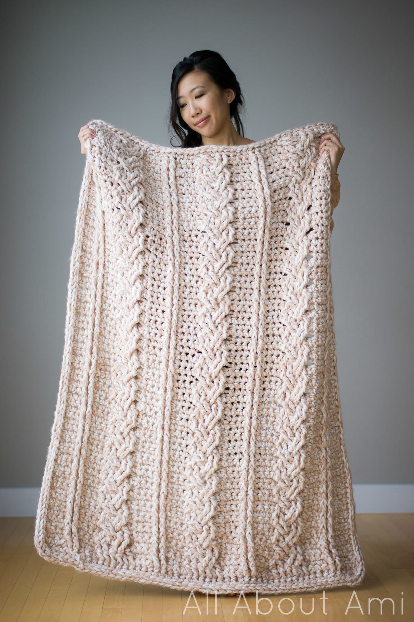 Chunky Braided Cabled Blanket - All About Ami