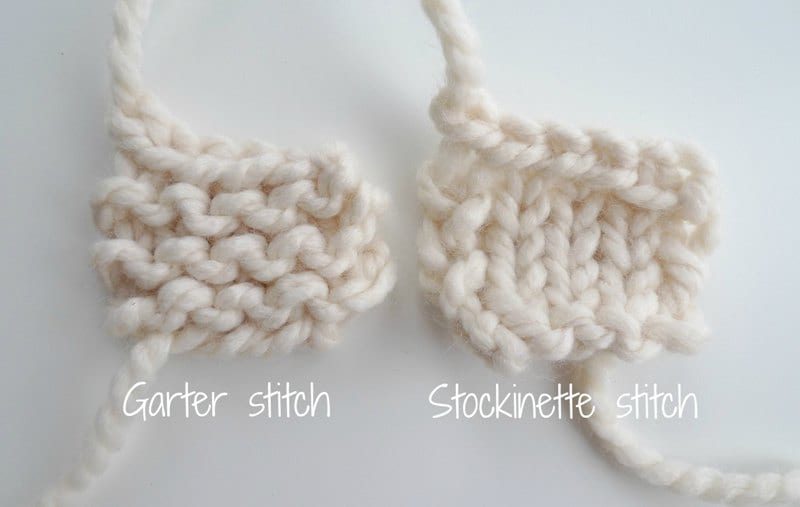 Garter Stitch vs. Stockinette Stitch
