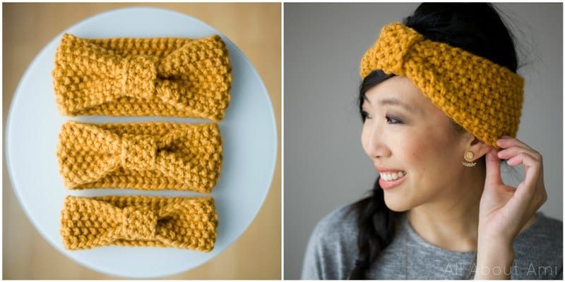 Seed Stitch Headbands