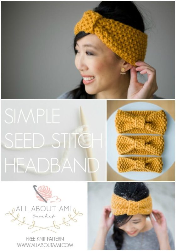 Knitting for Beginners: Simple Seed Stitch Headband - All About Ami