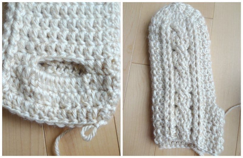 Crochet Cabled Mittens