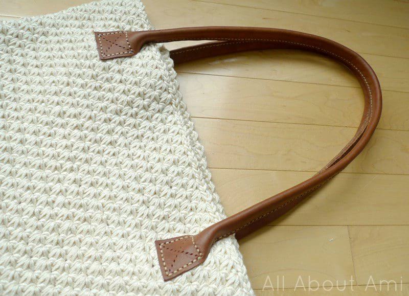 How to Add Leather Handles to a Crochet Bag » Make & Do Crew