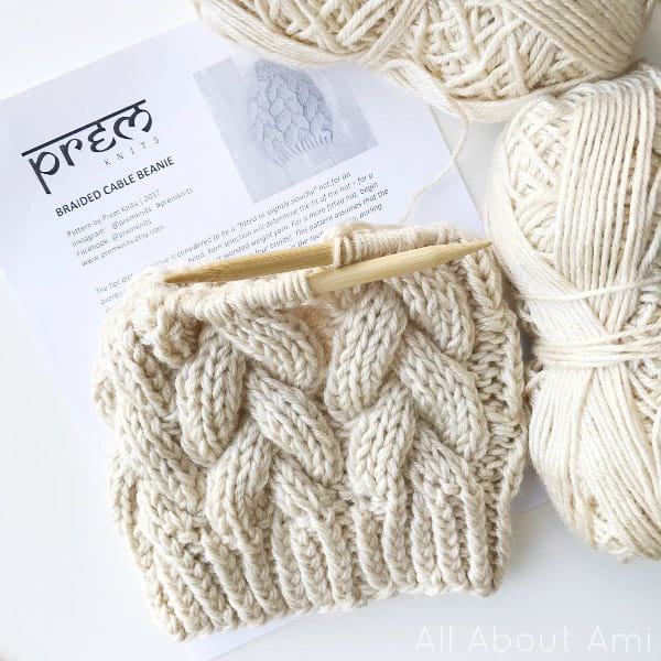 Prem Knits' Braided Cable Beanie