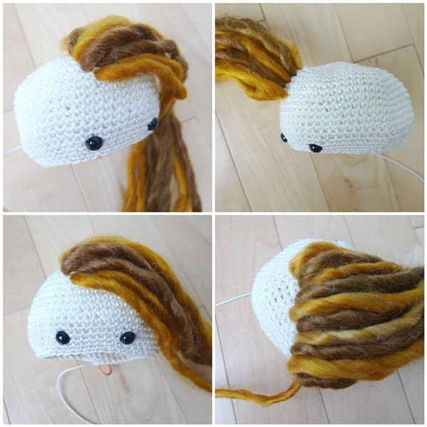 Putting Hair on Crocheted Dolls