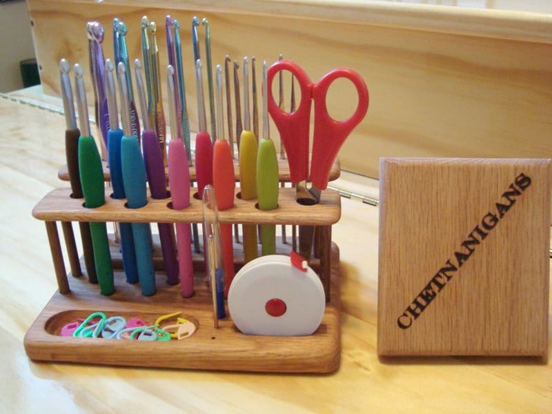 The SlimLine Twin Crochet Hook Organizer / Workstation