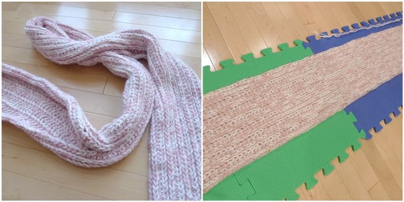 Snow Puff Ribbed Scarf