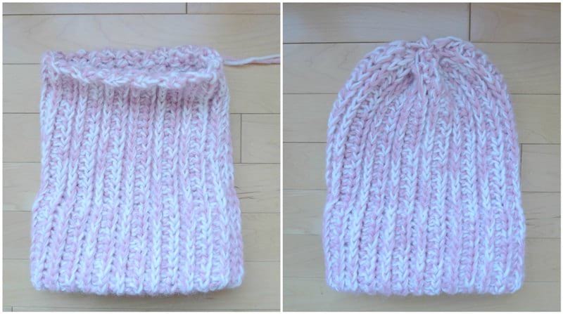 Snow Puff Ribbed Beanie