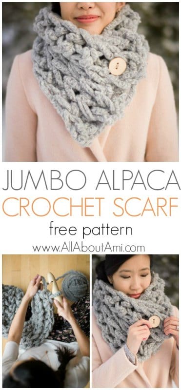 Jumbo Alpaca Crochet Scarf