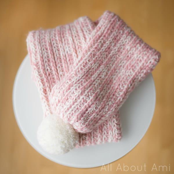 Snow Puff Ribbed Scarf