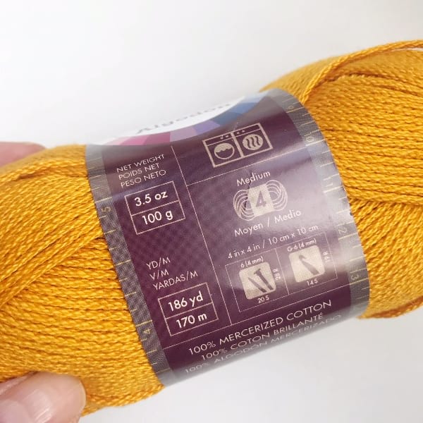 24/7 Cotton by Lion Brand Yarn in Goldenrod