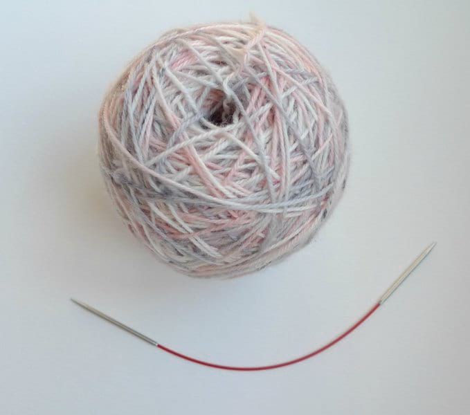 Allison Barnes Yarn in "Whisper" & 9" circular knitting needles