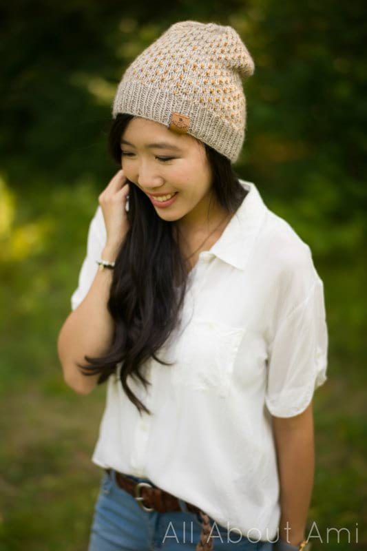 Duo Color Dotty Beanie Knit Pattern