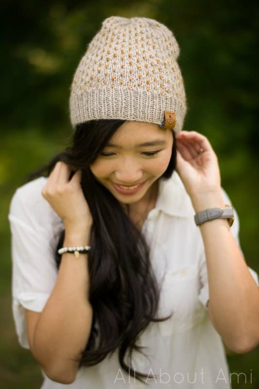 Duo Color Dotty Beanie Knit Pattern