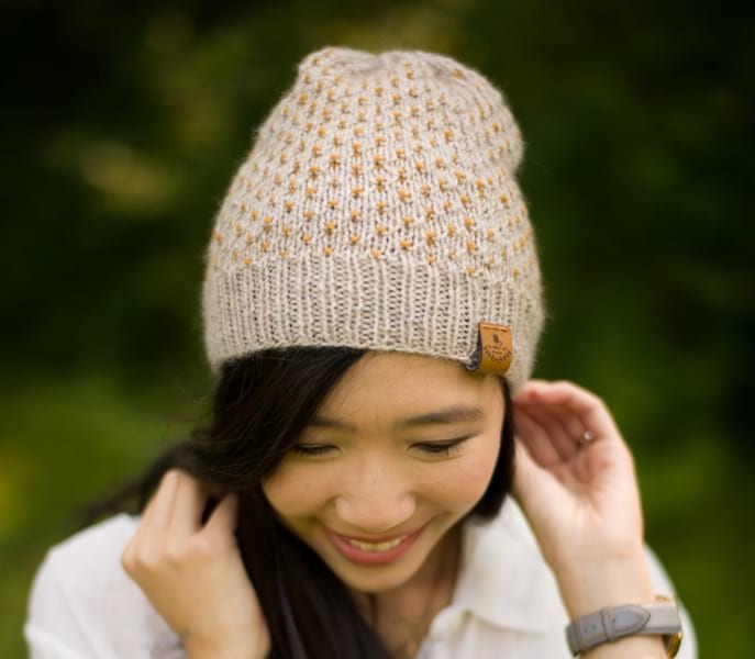 Duo-Color Dotty Beanie Knit Pattern All About Ami