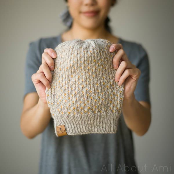 Duo Color Dotty Beanie Knit Pattern
