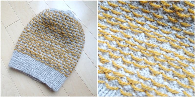 Duo-Color Dotty Beanie Knit Pattern - All About Ami