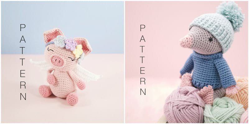 Pig & Mole Crochet Pattern by The Little Hook Crochet