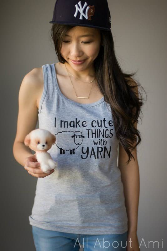 I Make Cute Things with Yarn Tank Top by Too Much Love Crafts