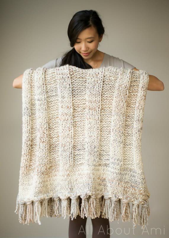 Chunky Ribbed Knit Blanket