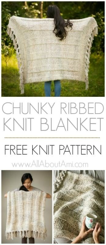 Chunky Ribbed Knit Blanket