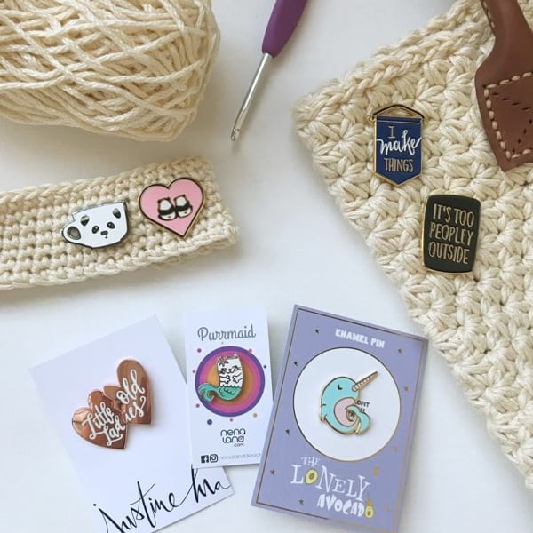 Knit Enamel Pin Display Bag