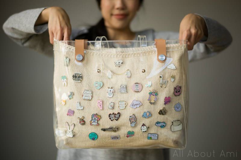 the turquoise door : DIY badge/pin Bag for a fraction of 