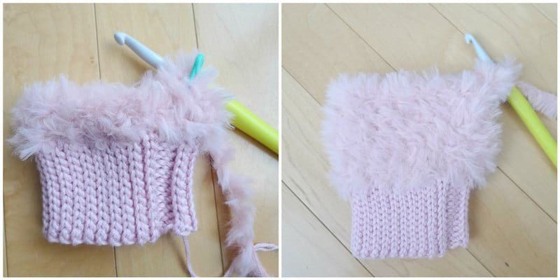 Crochet Faux Fur Mittens