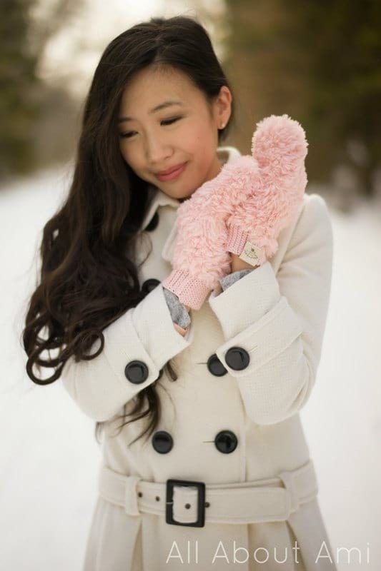 Crochet Faux Fur Mittens