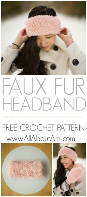 Crochet Faux Fur Headband