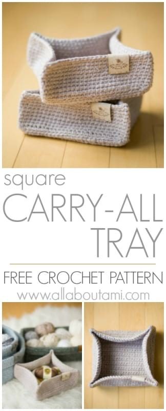 Square Carry-All Tray Crochet Pattern