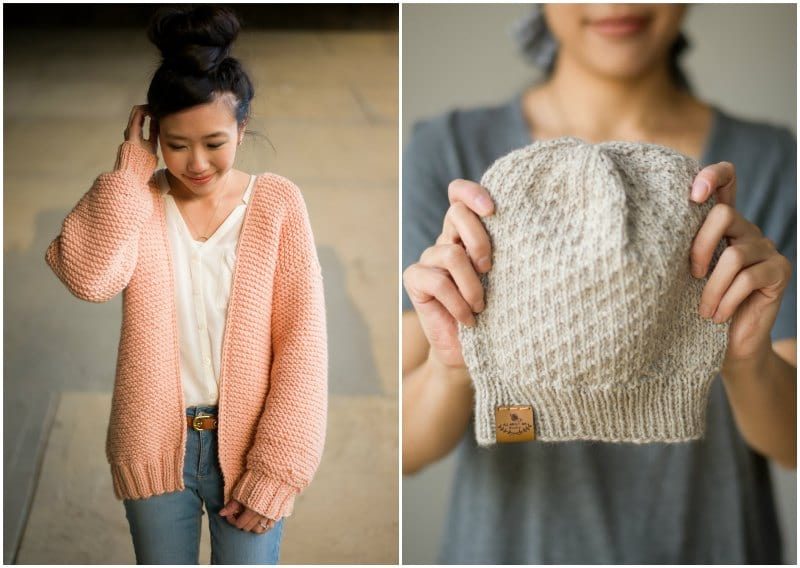 Downtown Cardigan & Dotty Beanie