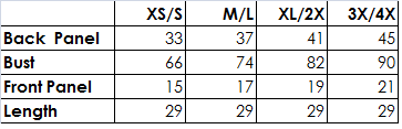 Dusk Cape Measurements