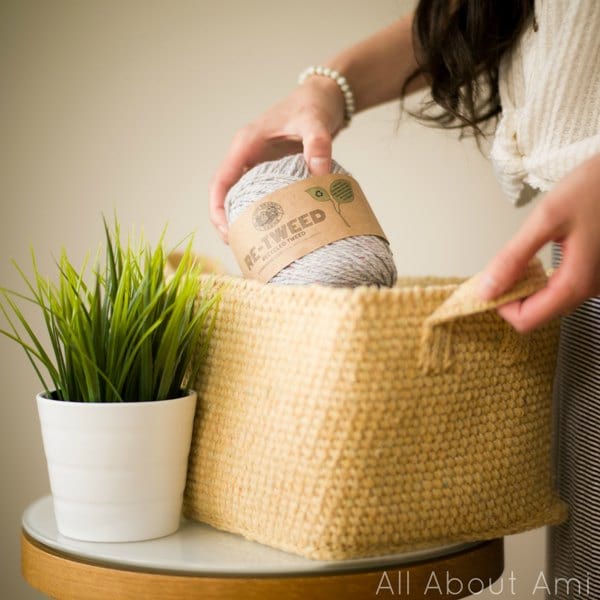 Rustic Tweed Basket Crochet Pattern