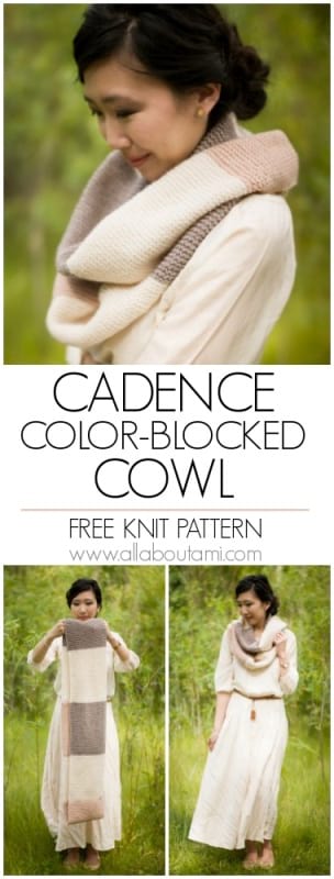 Cadence Color-Blocked Cowl Knit Pattern