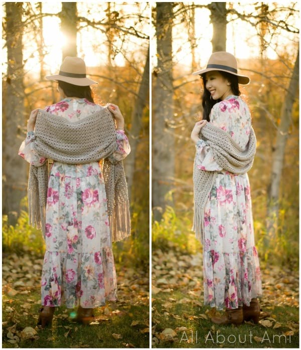 Calla Lily Pocket Shawl Crochet Pattern