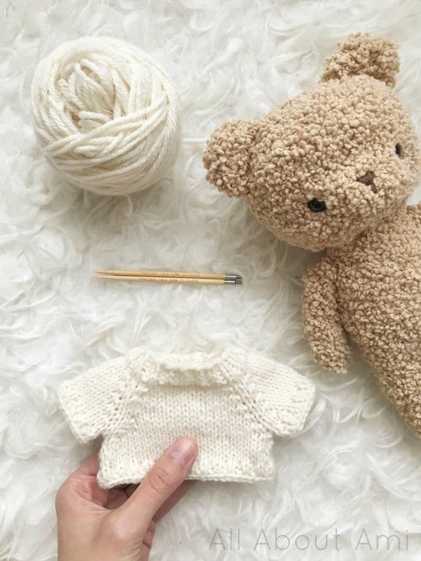 Knit Raglan Sweater for Boucle Bear