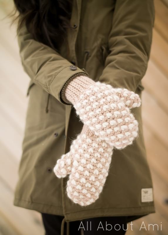 Bulky Crochet Thrummed Mittens Pattern